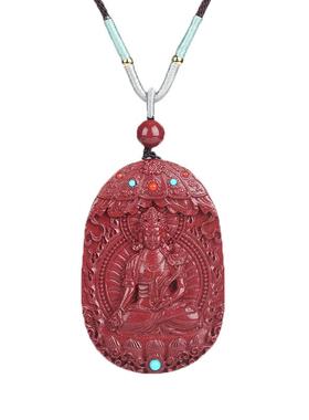 2026男女士朱砂本命佛吊坠项链