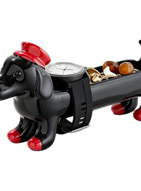 2025新款腊肠狗创意手表戒指收纳盒摆件卧室梳妆台装饰品生日礼物