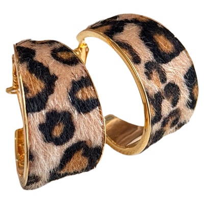 「肆意豹纹」气质豹纹耳坠蚊香盘耳夹无耳洞秋冬耳钉个性耳环耳饰