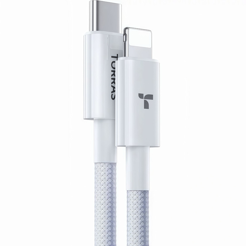 图拉斯充电线器适用苹果数据线iPhone13/14快充17ProMax手机16typec转lightning15闪充车载12iPad正品pd原usb - 白底图
