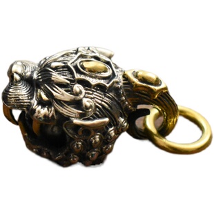 铜神兽貔貅铃铛白铜黄铜双色貔貅铃铛汽车钥匙扣挂坠包挂创意礼品