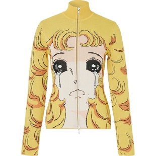 【折扣】Pushbutton 女秋冬提花针织混纺开襟衫毛衣外套