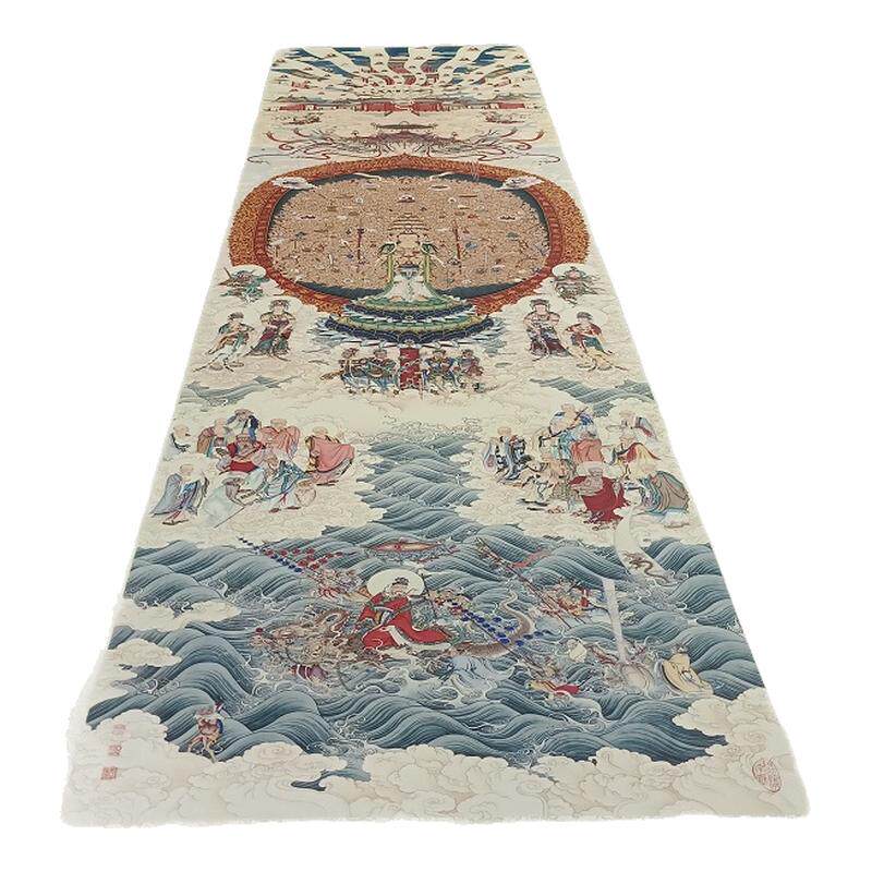 夏荆山 千手观音像 书画人物国画高清微喷仿古画芯装裱挂轴装饰画