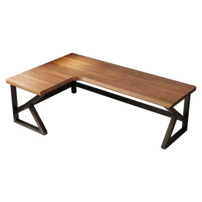 拐角桌全实木双人书桌