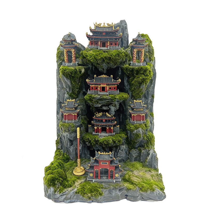 东海龙宫财神山财神殿微景观摆件