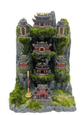 东海龙宫财神山财神殿微景观摆件