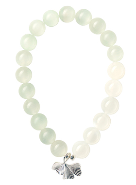 「春池涟漪」白月光绿纹石手串