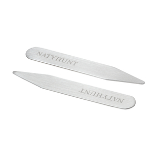 Natyhunt轻奢意式全钢领撑男士高端商务正装衬衫领插片配饰礼盒装