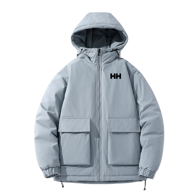 官方正品HH棉服男冬季宽松纯色棉衣加厚工装棉袄外套保暖休闲百搭