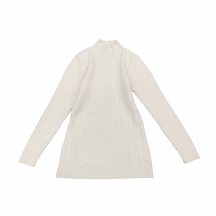 纯色百搭修身短款套头羊毛衫针织衫女士2025秋冬半高领打底衫厚实