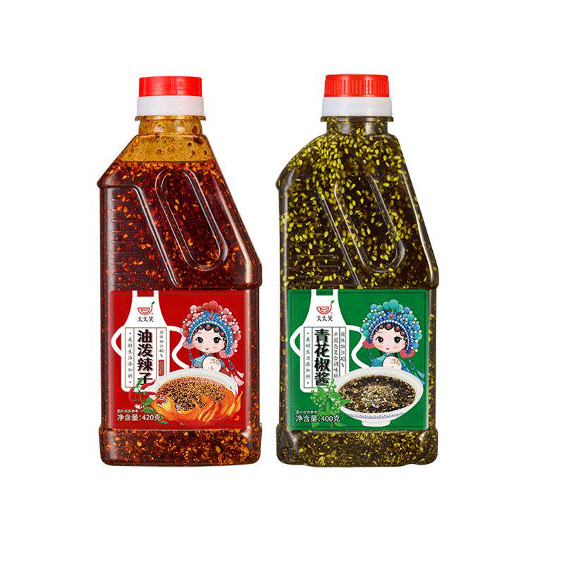 太太笑辣椒油泼辣子瓶装青花椒酱麻辣组合水煮鱼水煮肉片调料家用