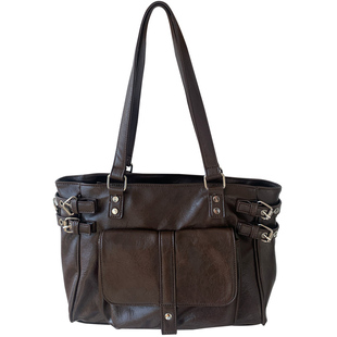 秋冬2025新款复古咖色百搭大容量通勤托特包韩版学院风单肩斜挎包