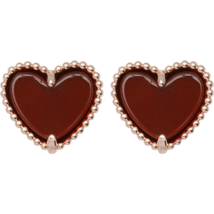 方糖家 显白轻奢小巧红玛瑙爱心耳钉2026新款爆款耳环高级感女