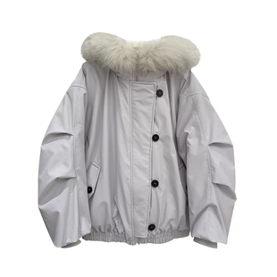 JONIbyBEB 冬季实力貌美真貉子毛领95白鸭绒保暖品质派克夹克外套