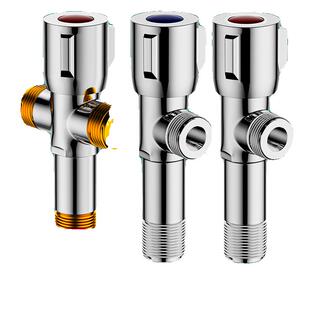 加长款三角阀全铜一进二出加长接头三通双出水大流量球阀门冷热水