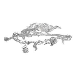 宫羽系列 清冷破碎感 原创小众羽毛玫瑰手镯女白玛瑙高级感冷淡