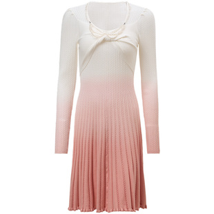 【贵雅日常-商场同款】MAXRIENY浪漫少女感扭结钉珠渐变连衣裙