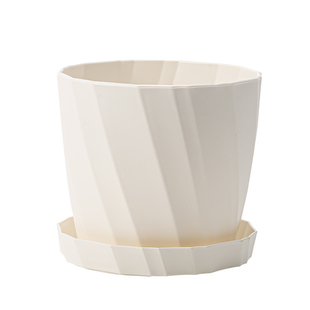 花盆塑料家用轻奢高级感陶瓷树脂白色小多肉绿萝专用带托盘一体盆