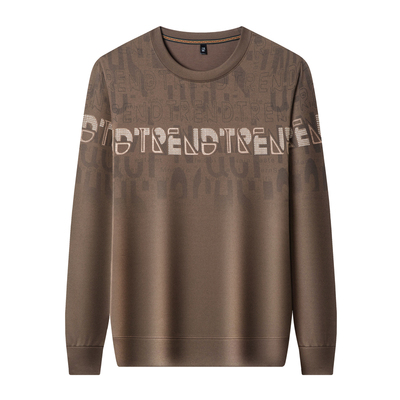 罗蒙春秋含羊毛长袖t恤男士上衣