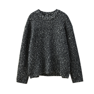 出清无补 女士圆领花纱点点毛衣 秋冬款