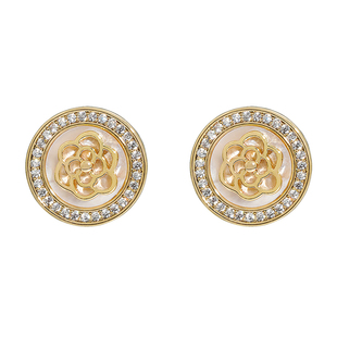 白贝母耳钉特别设计感法式山茶花耳环小众夏天耳饰超仙花朵高级感