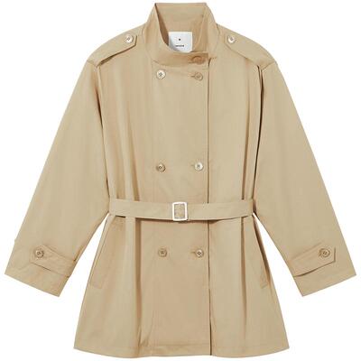 热风2025年新款女士中长款风衣