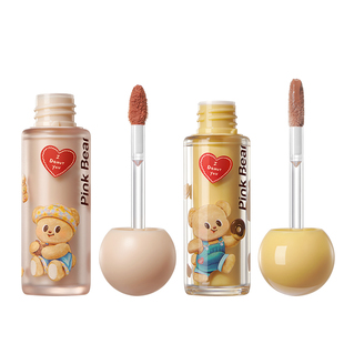 pinkbear皮克熊黄油小熊联名小灯泡唇蜜唇釉口红套装眼影柔雾秋冬