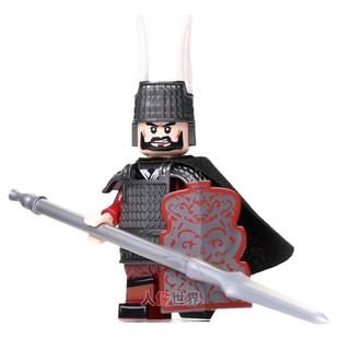 科睿第三方人仔中国古代楚王项羽士兵国潮塑料积木小人偶军事玩具