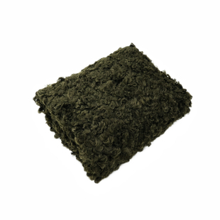 1348克/米 深绿色加厚长毛羊卷毛仿羊毛人造环保皮草面料大衣布料