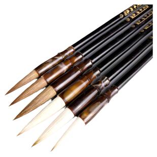 轩义堂大中小号三支毛笔练字专业级狼毫狼羊兼毫套装羊毫国画中楷楷书行书欧楷专用田楷大楷中号篆书初学颜体