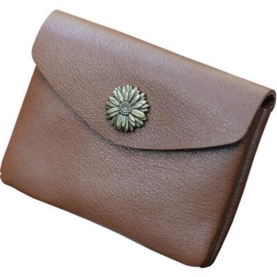 复古手工头层植鞣牛皮男女零钱包