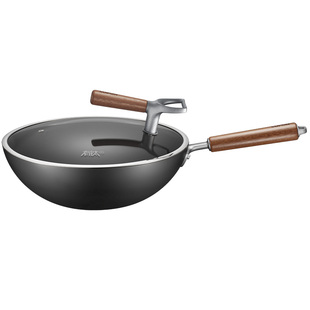 苏泊尔有钛无涂层铁锅家用炒锅不粘锅复合铁炒菜锅旗舰店商超同款