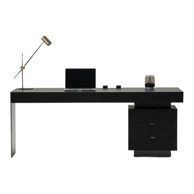 意式极简轻奢卡森书桌高级感去客厅化纯实木沙发后电脑桌 现货