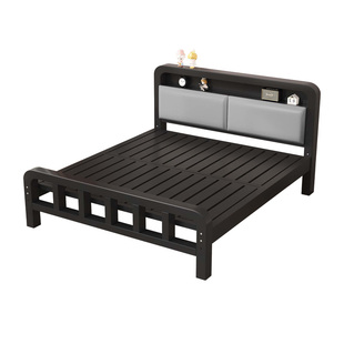 铁艺床不锈钢床家用床头软包靠背1米5铁架床1米8双人床悬浮榻榻米