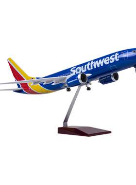 美国西南航空飞机模型带灯737