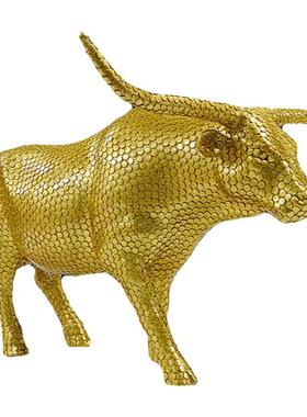 金钱牛办公室商务公文桌面装饰品