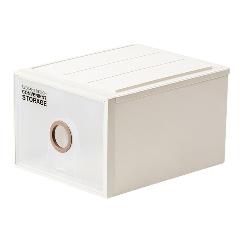 茶花收纳箱抽屉式塑料家用衣服透明衣柜收纳盒衣物储物柜子整理箱