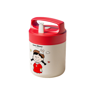 一人食早餐杯外带豆浆杯上班族便携式保温粥杯燕麦杯迷你带盖汤杯