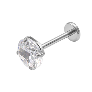 医用材质植入级F136钛合金耳钉女睡觉养耳洞爆闪插针款直针耳骨钉