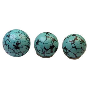 湖北天然原矿无优化高瓷绿松石单珠圆珠散珠星月菩提配饰手串配珠