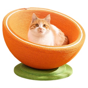 夏季猫窝猫抓板一体剑麻不掉屑耐磨耐抓超大号圆形猫咪盆抓不烂