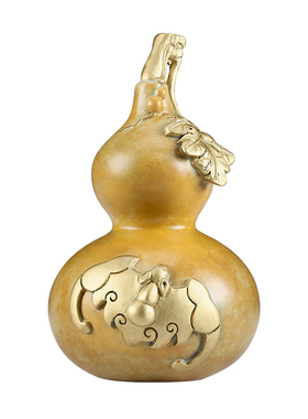 铜欣祥彩铜双钱葫芦福禄双全摆件铜葫芦工艺品生日乔迁商务礼品