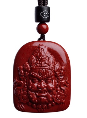 正品原矿朱砂天师钟馗吊坠
