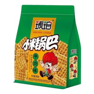 琥珀小米锅巴400g超市同款经典怀旧香脆膨化食品麻辣牛肉味小吃