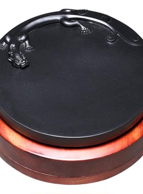 维新 非遗歙砚名师作品《祥龙献瑞》天然原石砚台金星砚石手工雕刻收藏老坑砚台高档安徽名砚大师摆件礼盒