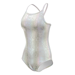 swans白蟒女士泳衣中开叉游泳馆训练专用2025新款双层竞速游泳衣