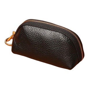 复古皮质车钥匙包小巧男女通用收纳大容量纯色多功能锁匙迷你小包