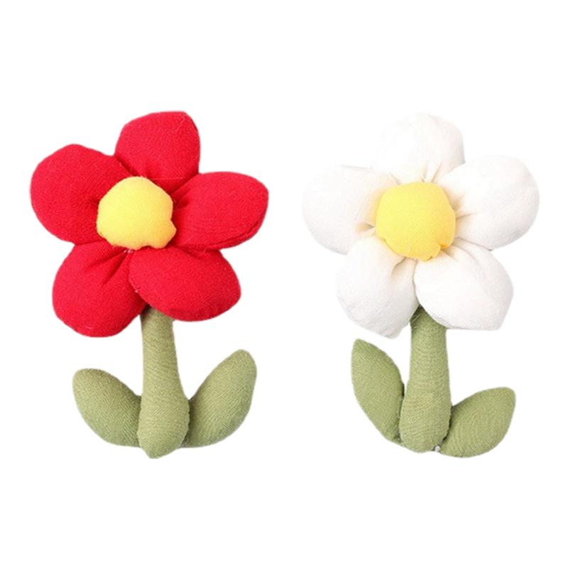 小红花布艺花朵可爱胸针花卉饰品