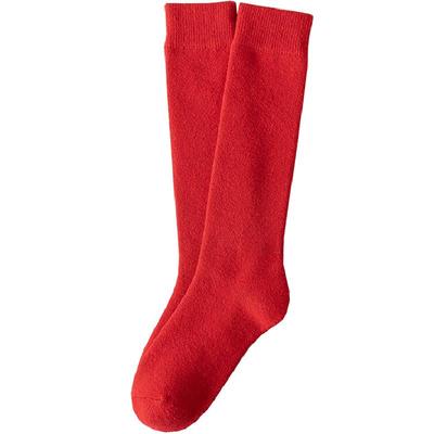 旅岩高筒保暖羊毛中国红小腿袜