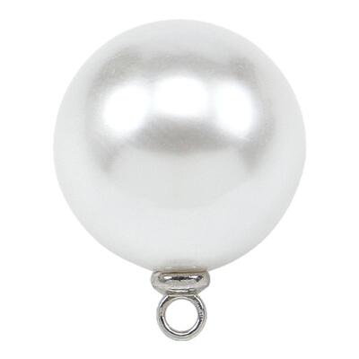 白色圆形高亮珍珠装饰纽扣百搭